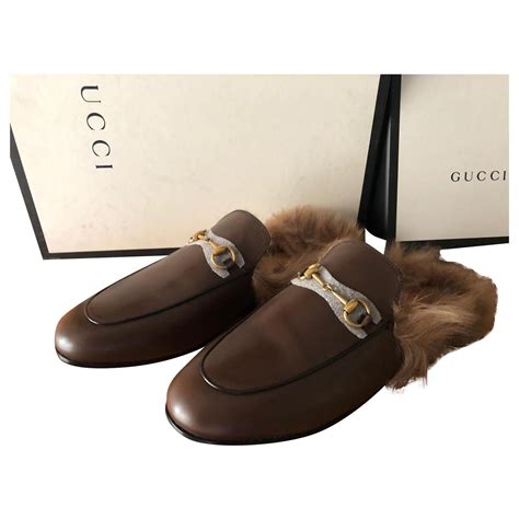 pantoufle gucci fourrure|Chaussures de Luxe Femme .